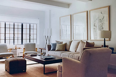 Trendy living room photo in New York