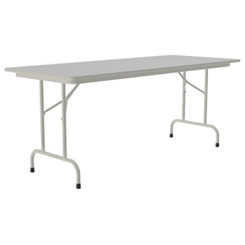Correll 30"W x 60"D Melamine Top Folding Table in Gray Granite