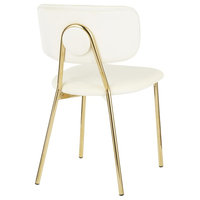 Bouton Contemporary/Glam Chair in Gold Metal and Cream Velvet, Set of 2