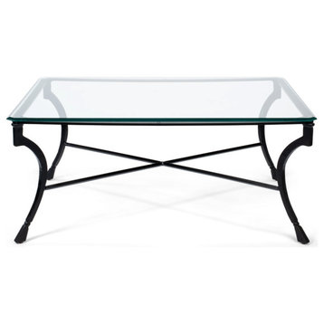 Camargues Coffee Table Glass Top Metal Frame