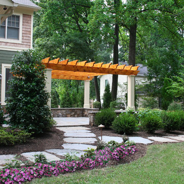 Stepping Stone Path to Pergola and Patio