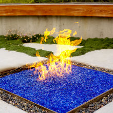 outdoor glass fireplace