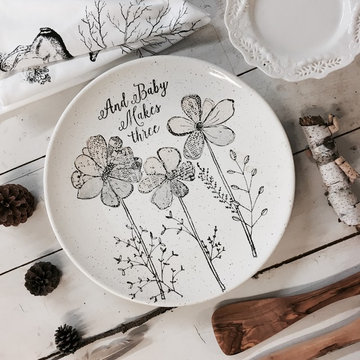 And Baby Makes Three Ceramic Wall Art Plate
