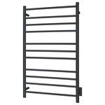 WarrmlyYours - Malta Towel Warmer, Hardwired, 11 Bars, Black - The Malta towel warmer from WarmlyYours is a beautiful, large model that perfectly blends high-performance functionality with stunning aesthetics. With 11 heated, round bars the Malta boasts an impressive heat output of 443 BTUs per hour. This wall-mounted model will be able to warm and/or dry a large variety of towel shapes and sizes. The Malta’s hardwired connection (120 VAC) provides a sleek appearance without having to worry about visible wires or plugs.