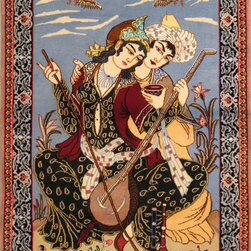 Persian Isfahan rug 2'4 X 3'4 - Area Rugs