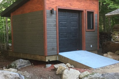 Inspiration for a modern shed remodel in Other