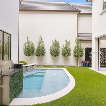 Modern Courtyard Pool with Indoor-Outdoor Living