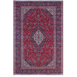 Bareens Designer Rugs - Vintage Antique Persian Kashan Lynch Wool Rug - Create a new dimension of style in your space with this breath-taking antique hand knotted Persian rug. Made in Iran, this gorgeous hand-knotted rug features all vegetable dyes and 100% wool, adding luxurious texture and appearance. This gorgeous antique rug features an intricate design with a unique detailed border. Featuring an awe-inspiring color pallet and an intricate design handmade by skilled artisans is a great addition to any decor. Bring luxury and extravagance to your living space with this luxurious rug.