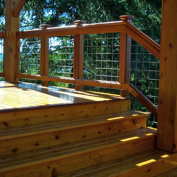 Steeply sloping rear lot was unusable until we designed and built them this mult