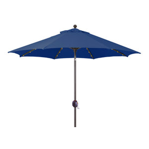 9 Deluxe Auto Tilt Patio Umbrella Black Transitional Outdoor Umbrellas By Galtech