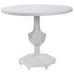 Uttermost - Kabarda Foyer Table - Showcasing a geometric shaped base, this traditionally inspired foyer table is finished in gloss white giving it an updated modern feel.