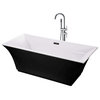 Fine Fixtures Sanctuary Freestanding Bathtub With Drain, Black