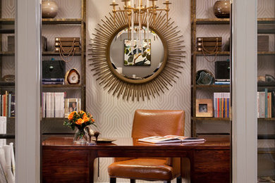 Inspiration for an eclectic freestanding desk dark wood floor home office remodel in Atlanta