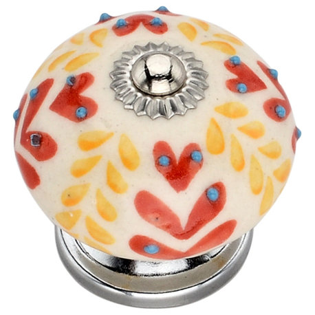 Ceramic Round, 1-4/7'' Decorative Hardware Multicolor Cabinet Knobs 10-pcs