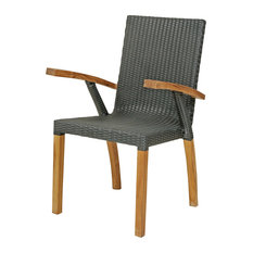 Teak Wood Bali Outdoor Patio Dining Chair with All Weather Webbing