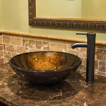 Rustic Spanish design and remodeling of 2 bathrooms in Thousand Oaks