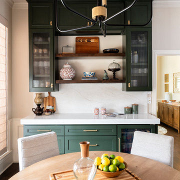 Deep Forest and Stained Oak Transitional Kitchen