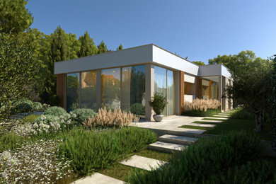 Imagen de diseño residencial mediterráneo de tamaño medio