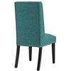 Modway Baron 20.5" Solid Rubberwood Polyester Dining Chair in Teal (Set of 4)