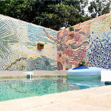 Vue de l'ensemble murale Décoration du jardin - Mosaïque