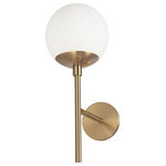 Dainolite - 16" Dayana Transitional Modern Wall Sconce, Aged Brass - 7.25" Aged Brass Dayana Wall Sconce. This single light LED compatible is recommended for the wall in a Foyer or Hall. It requires 1 Halogen G9 bulbs, is covered by a 1 Year Warranty and is suitable for either a residental or commercial space.