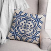 Blue Tile Pattern 18x18 Spun Poly Pillow