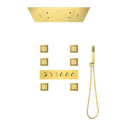 LED Mist Shower System, Jetted Body Sprays and Hand Shower, Touch Panel Light - Showerheads And Body Sprays