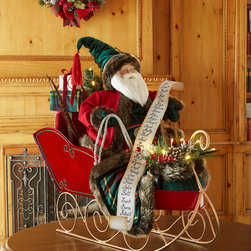 Highland Fling Santa in Sleigh - Holiday Accents And Figurines
