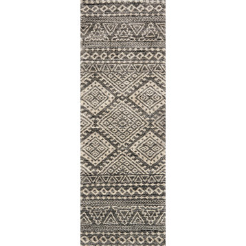 Gray Ivory Easy Care, Stain/Fade Resistant Emory Area Rug, 2'5"x7'7"