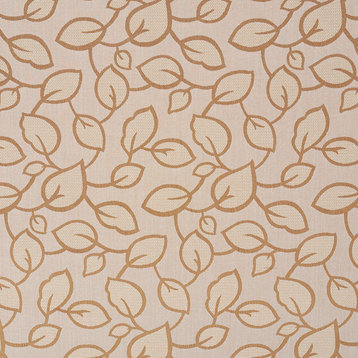 Beige and Brown Large Leaves Upholstery Fabric By The Yard