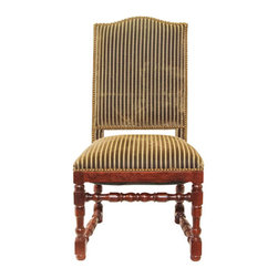 Set of 14 Striped Velvet Upholstery Dining Room Chairs - Products