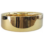 Bathco - Dinan polished silver bathroom vessel sink. Shiny finish, Gold - Bathroom vessel sink made of porcelain. Polished finish