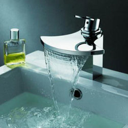 Contemporary Brass Bathroom Sink Faucet Chrome Finish T8016 - Bathroom Sink Faucets