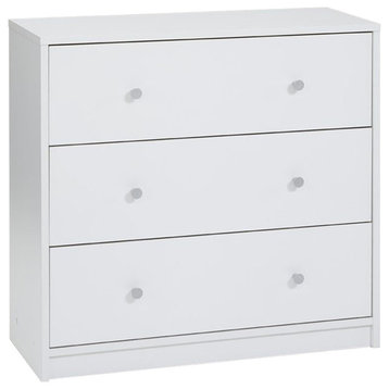 Atlin Designs Contemporary 3-Drawer Engineered Wood Chest in White