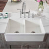 Elkay Fireclay Equal Double Bowl Farmhouse Sink, White