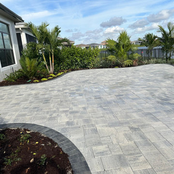 Modern Gray Paver Patio Installation | Backyard Hardscape Transformation