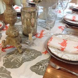 Coastal Hand Block Printed Linens - Kitchen And Table Linens