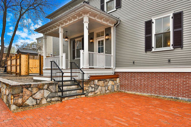 Inspiration for a large country exterior home remodel in Boston