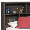 Kids Full Bed Bookcase Headboard, Espresso Brown