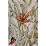 Nourison - Nourison Tropics 8' x 11' Ivory Contemporary Indoor Area Rug - This collection features imaginative tropical floral designs in a striking range of colors. Add drama and excitement with these beautiful hot-house interpretations. Heat up the surroundings and bring a touch of the tropics to any interior. 100% Wool. Hand Tufted.
