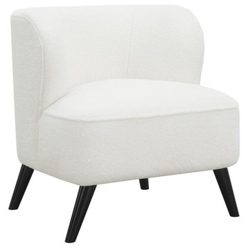 Coaster Alonzo Upholstered Fabric & Wood Accent Chair in Natural/Cappuccino