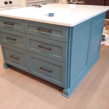 Painted Kitchen Island with Overhang