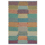 Bareens Designer Rugs - Contemporary Turkish Kilim Gigi Hand-Woven Wool Rug - 6'0'' x 8'1'' - Elevate the elegance of your home with this stunning hand-woven tribal Kilim wool rug. Meticulously crafted on a loom by the Nomad Turkman people using hand-spun wool and 100% natural vegetable dyes, these rugs are recognized for their repetitive geometric patterns, incorporating naturalistic floral and traditional designs. The contemporary fashion palette results in bold, sharp patterns that are incredibly versatile, as the pattern is the same on both sides. These reversible rugs feature a lighter shade on one side and brighter colors on the other, providing versatility according to preference. These unique rugs are made by knotting short strands of different colors onto the warps and securing them by tightly pressing the wefts. The designs are created by interweaving the various colored wefts and warps. Kilims are known for their exceptional durability and versatility, making them truly unique rugs.  Product Details    Rug Size: 6'0'' x 8'1''  Material: 100% Wool  Style: Kilim, Flat Weave, Dhurrie, Turkish, Southwestern, Rustic, Tribal  Colors: Red, Blue  Weave Type: Hand-Woven, Handmade  Pile Height: Less than 0.25 inch