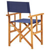 vidaXL Director's Chair 2 Pcs Foldable Camping Chair Solid Wood Acacia Blue
