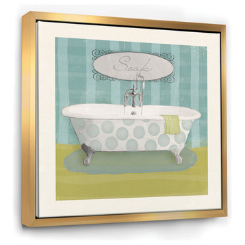 Designart Paris Hotel Bathroom Iii Bathroom Print Canvas Art, Gold, 30x30