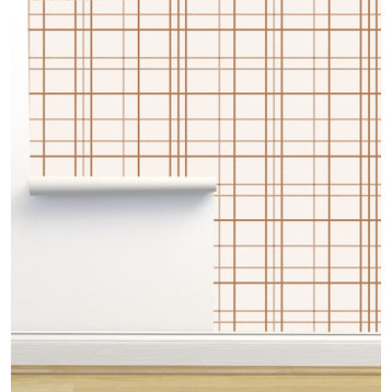 Tartan Cream and Copper Wallpaper, Sample 12"x8"
