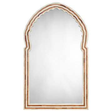 Bardot Large Bone and Wood Arch Mirror