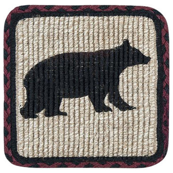 Cabin Bear Wicker Weave Trivet 9"x9"