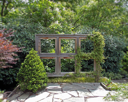 Modern Landscape St Louis Design ideas for a modern backyard landscape in St Louis with natural stone pavers.
