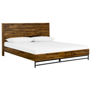 Cusco 3-Piece Acacia Queen Bed and Nightstands Bedroom Set